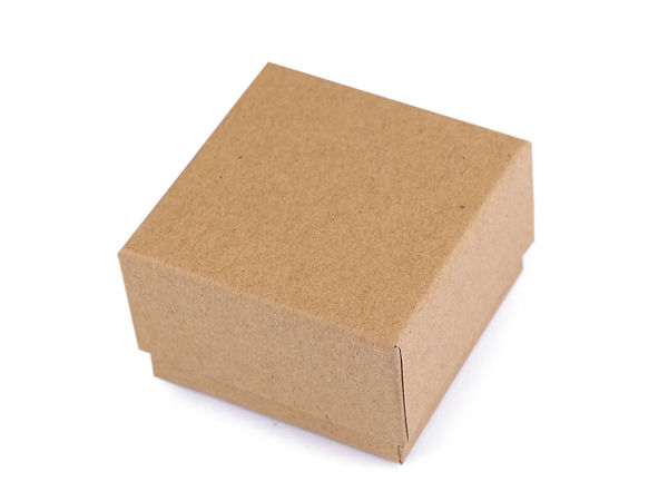 Cutie cadou pentru bijuterii din hârtie Kraft natur cu burete detașabil (7x7 cm) - Ambalaj premium pentru inele și accesorii