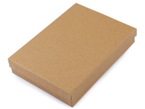 Cutie de cadou pentru bijuterii din hârtie Kraft natur cu inserție din burete detașabilă (12x16 cm) - Ambalaj ecologic personalizabil pentru bijuterii și lucru manual