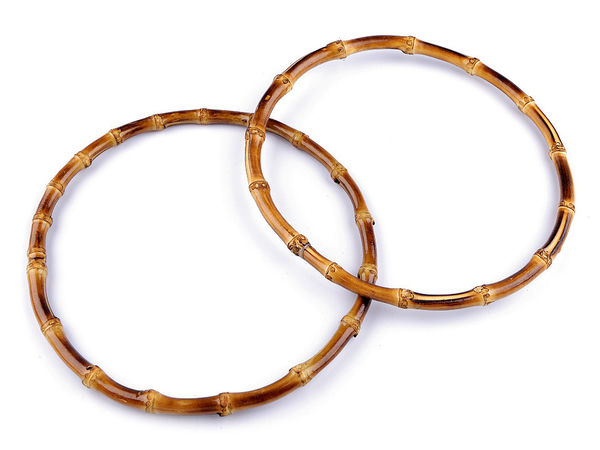 Mânere rotunde premium din bambus (Ø20 cm) - Accesorii de galanterie pentru confecționarea poșetelor și genților