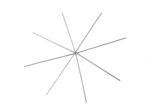 Formă din sârmă platinată pentru înșirat mărgele, model stea și fulg de zăpadă, pentru decorațiuni de Crăciun realizate manual - oțel inoxidabil, 9 cm, 8 brațe