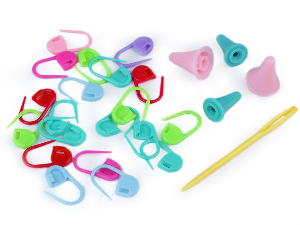 Set premium de accesorii pentru tricotat și croșetat - Markere pentru ochiuri, ace de siguranță și ace pentru lână