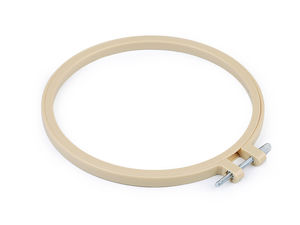 Gherghef premium din plastic pentru broderie, 16 cm, cu șurub metalic de tensionare - Bej deschis