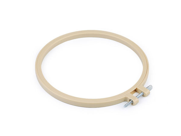 Gherghef premium din plastic pentru broderie (Ø12cm) cu șurub metalic de reglare a tensiunii - Cadru rotund pentru broderie, cusătură în cruce și proiecte creative