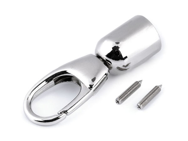 Capete metalice nichelate pentru cordon mânere geantă cu carabină - Conectori barete geantă