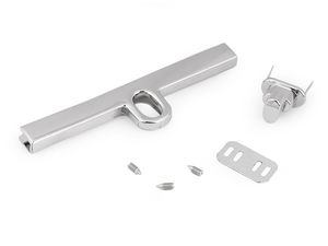 Set închizătoare metalică premium pentru genți (25 x 96 mm, finisaj nichel) - Închidere sigură pentru poșete și genți cu clapetă
