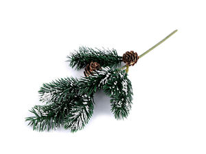 Crenguță premium de pin artificial nins cu conuri naturale - Creangă de iarnă verde, extrem de realistă, pentru coronițe de Crăciun, aranjamente florale și decorațiuni de sărbători