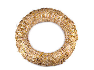 Coroniță premium din paie naturale, Ø50 cm - Bază de culoare ivoriu pentru coronițe DIY și decorațiuni sezoniere