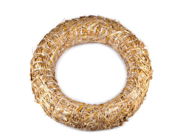 Coroniță premium din paie naturale, Ø50 cm - Bază de culoare ivoriu pentru coronițe DIY și decorațiuni sezoniere