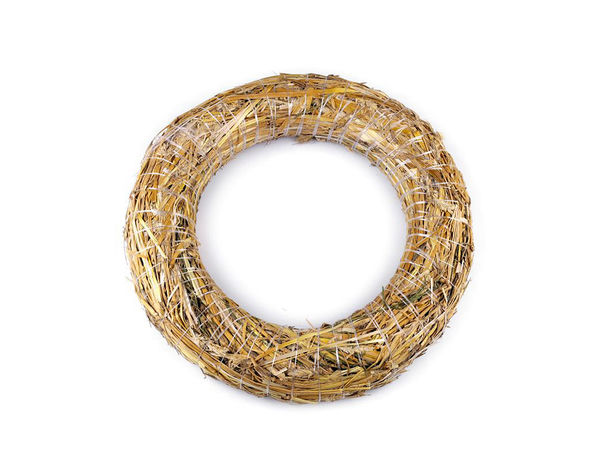 Coroniță din paie premium (Ø35 cm) - Bază ivoar naturală pentru proiecte creative, aranjamente florale și decorațiuni de sărbători