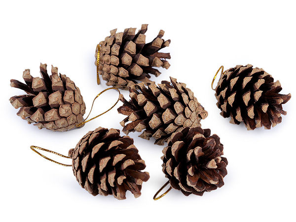 Conuri de brad decorative premium pentru agățat - Ornamente festive cu șnur de lurex pentru bradul de Crăciun, coronițe și decorațiuni pentru casă