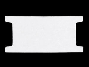 Cartonaș alb din carton pentru înfășurat cu decupaje laterale (6,5 x 14 cm) – Organizator pentru panglici, șnururi și cordoane