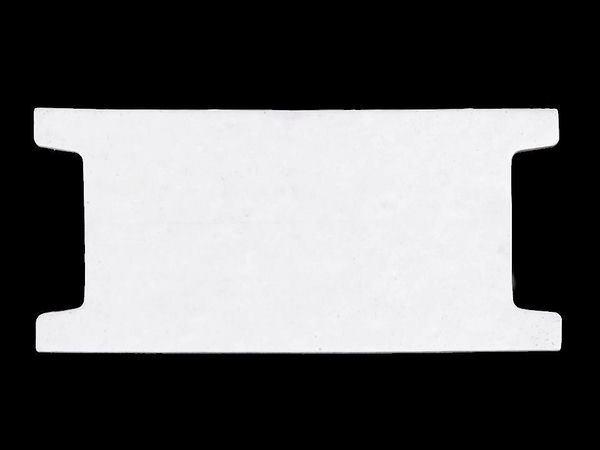 Cartonaș alb din carton pentru înfășurat cu decupaje laterale (6,5 x 14 cm) – Organizator pentru panglici, șnururi și cordoane