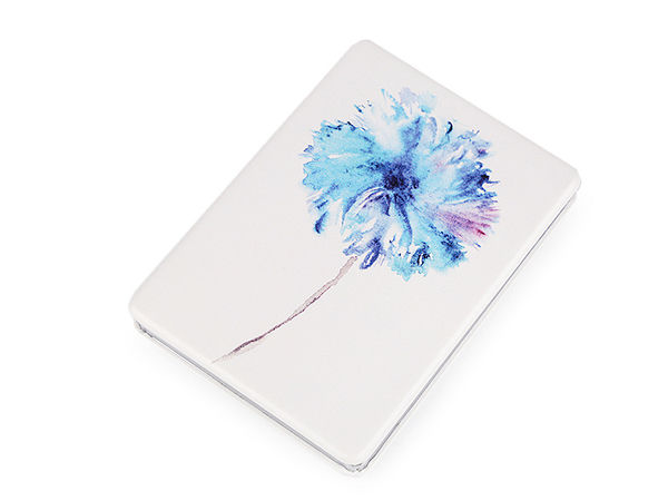Oglindă compactă de buzunar cu imprimeu floral - Oglindă cosmetică premium cu două fețe și etui din piele ecologică