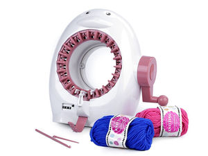 Kit mașină circulară și gherghef de tricotat, mărime medie - Set de inițiere ușor de utilizat pentru căciuli, fulare și accesorii (12 cm)
