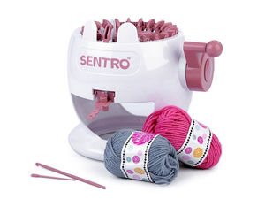 Set gherghef circular de tricotat premium, mărime medie - Dispozitiv de tricotat rapid cu accesorii pentru căciuli, fulare și proiecte creative