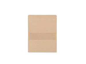 Pungă din hârtie Kraft natur cu fereastră transparentă și fermoar resigilabil (10x15 cm)