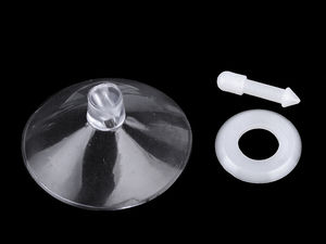 Ventuză transparentă din cauciuc cu pin din plastic pentru fixare, Ø40 mm, pentru decorațiuni florale și nunți