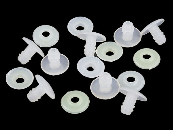 Articulații de siguranță din plastic pentru păpuși DIY și jucării de pluș - Conectori mobili pentru membre, Ø20mm (Transparent)