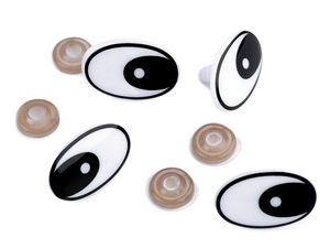 Ochi de siguranță premium din plastic cu expresie jucăușă (19x29 mm) pentru păpuși DIY și jucării de pluș