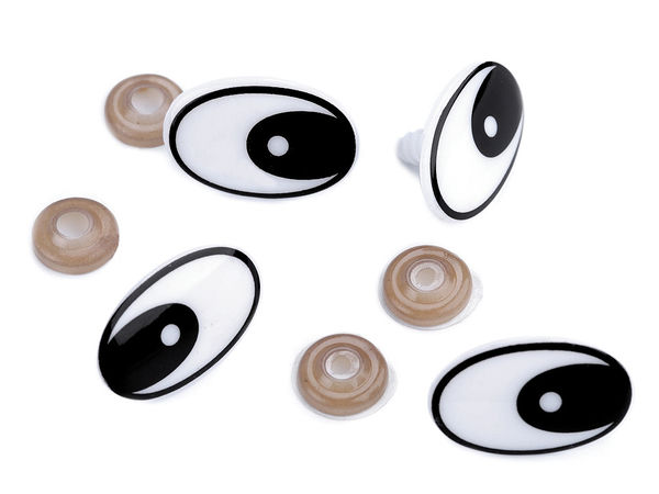 Ochi de siguranță premium din plastic cu expresie jucăușă (19x29 mm) pentru păpuși DIY și jucării de pluș