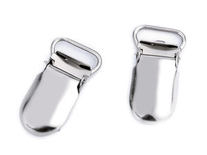 Clemă metalică premium pentru bretele și cataramă cu inserție de protecție (15 mm) - Finisaj nichelat