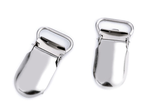 Clemă metalică premium pentru bretele și cataramă cu inserție de protecție (15 mm) - Finisaj nichelat
