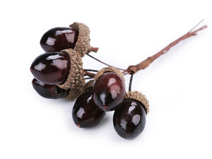 Ghinde artificiale realiste pe tije din sârmă flexibilă - Crenguțe decorative de stejar pentru coronițe, proiecte de hobby craft și aranjamente de sărbători