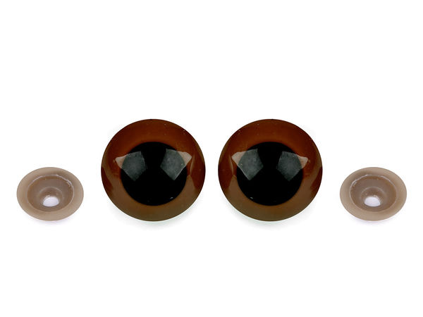 Ochi de siguranță premium de dimensiuni mari cu iris colorat pentru păpuși handmade și jucării de pluș, Ø30 mm