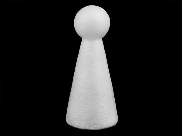 Bază premium din polistiren pentru figurine craft (6 x 15 cm) – Formă din polistiren alb pentru păpuși, îngerași și elfi
