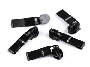Cursor metalic premium nr. 7 pentru fermoare cu spirală din nailon - Negru