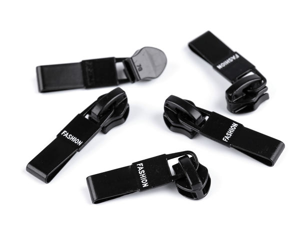 Cursor metalic premium nr. 7 pentru fermoare cu spirală din nailon - Negru