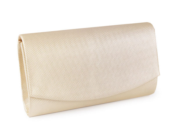 Poșetă de seară elegantă tip clutch din Lurex premium, cu lanț detașabil