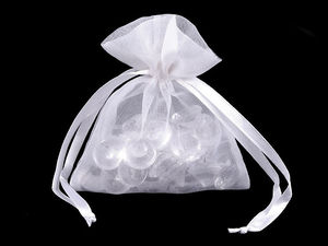 Săculeți premium pentru cadouri din organza strălucitoare cu șnur din satin, 8x10,5 cm