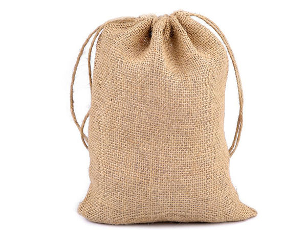 Săculeț premium din iută natur cu șnur (18 x 25 cm) - Ambalaj rustic pentru cadouri și accesorii