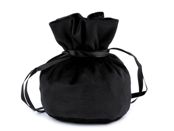 Săculeț cadou premium din catifea cu șnururi din satin (14x16 cm)