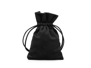 Săculeți cadou eleganți din catifea neagră cu șnururi din satin (8x11 cm) - Set de 4 bucăți