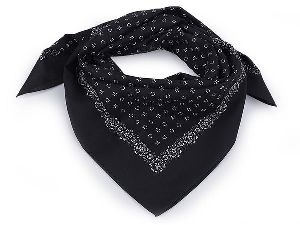 Eșarfă pătrată din bumbac premium cu floricele - 70x70 cm, eșarfă florală pentru gât și accesoriu de geantă