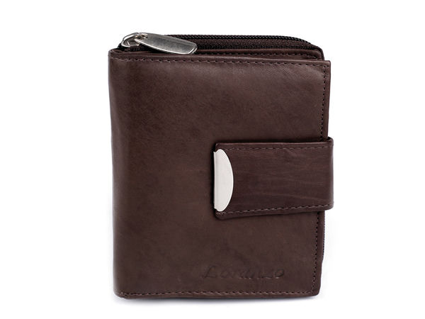 Portofel compact de damă din piele naturală premium – Organizator elegant pentru carduri, cu închidere sigură cu capsă și buzunar cu fermoar pentru monede