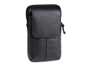 Husă pentru curea și portofel de mobil din piele ecologică pentru bărbați, cu curea de umăr detașabilă (10.5 x 17 cm)