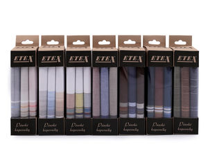 Set cadou premium de batiste pentru bărbați (3 bucăți) - Batiste din bumbac fabricate în Cehia, 40x40 cm, modele clasice asortate
