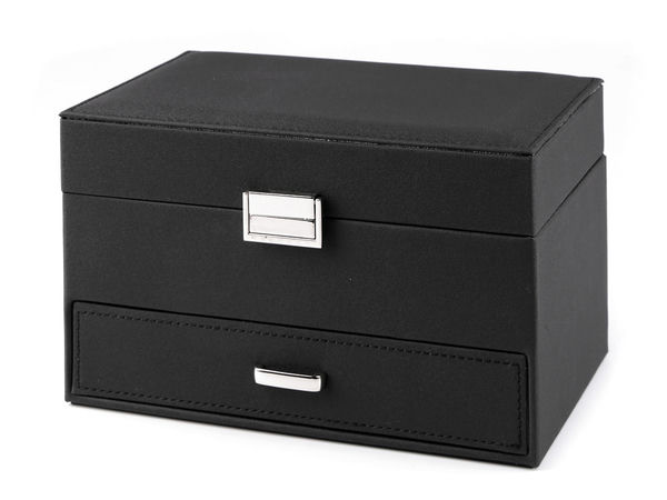 Cutie de bijuterii premium cu 3 niveluri, organizator cu oglindă și sertare - 14 x 16 x 23 cm