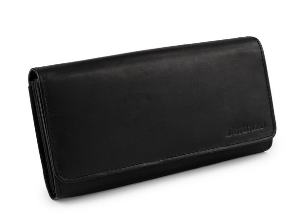 Portofel de casier din piele premium neagră și organizator profesional - 10x19 cm semi-mat