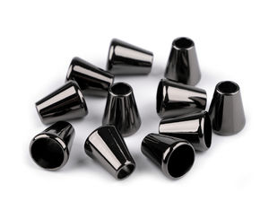 Capete metalice premium pentru șnur - Opritoare decorative pentru geci, hanorace și genți, Ø5,5 mm (Nichel negru)