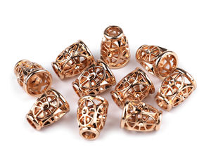 Capete metalice decorative pentru șnur - Opritori rotunzi tip clopoțel pentru hanorace, jachete și lucru manual (Ø4.5mm)