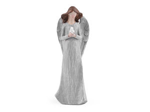 Figurină decorativă elegantă cu înger - Statuetă comemorativă și pentru proiecte craft, gri deschis