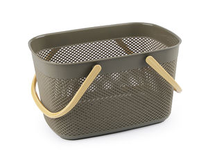 Coș de cumpărături mini din plastic premium (18.5 x 28 cm) - Coș ușor cu toarte pentru expunere retail, copii și depozitare acasă
