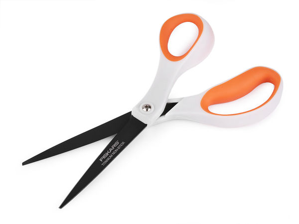Foarfecă universală antiaderentă cu titan Fiskars, 21 cm - Foarfecă multifuncțională cu mâner ergonomic Softgrip