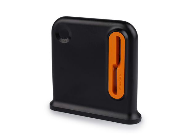 Ascuțitor compact de foarfece Fiskars - Dispozitiv portabil de ascuțit lame pentru foarfece de uz casnic și galanterie