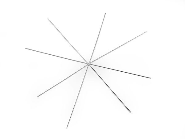 Bază din sârmă platinată pentru stele și fulgi de zăpadă de Crăciun, mărgelit DIY - 9cm (8 spițe)