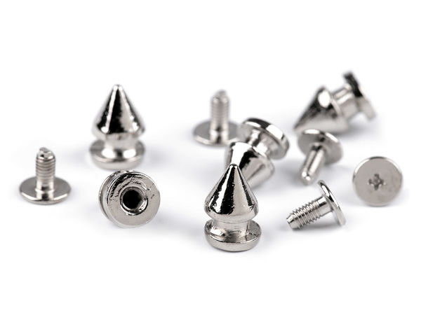Nituri decorative premium cu șurub de 8 mm și piciorușe de protecție pentru genți - Finisaj nichel